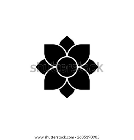 Lotus flower icon, simple flat style, vector illustration, symbol, pictogram design logo template, for ui or ux isolated on white for mobile app, editable