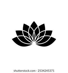 Lotus flower icon. Spa and meditation symbol. Flat vector illustration