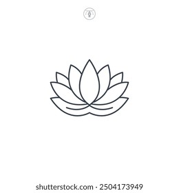 Lotus-Blume, Symbol, Vektorgrafik einzeln auf weißem Hintergrund