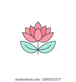 Lotus Flower icon symbol vector illustration isolated on white background