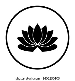 Icono de las flores de Lotus. Diseño delgado del patrón de círculo. Ilustración vectorial.