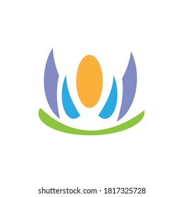 Ilustración de diseño de vectores de iconos de flores de Lotus