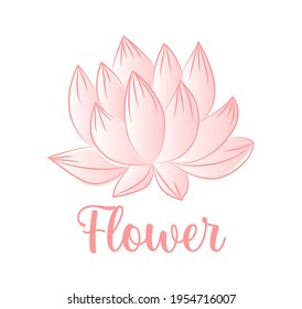 Lotus flower icon vector. Hand drawn style illustration. Yoga spa holistic therapy concept.