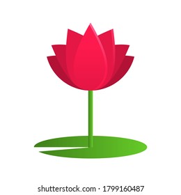Lotus flower icon. Vector illustration of flower isolated on white background