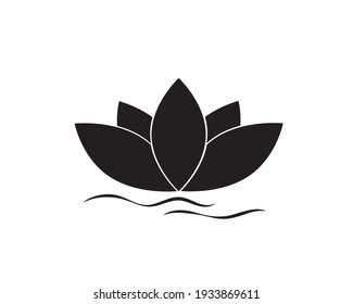 Lotus (flower) icon. Vector illustration