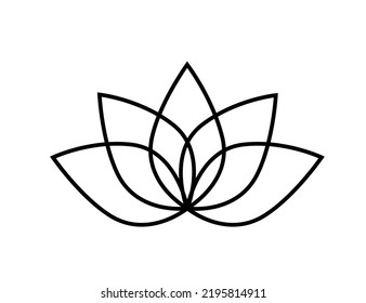 Lotus (flower) Icon. Vector Illustration. SPA Salon