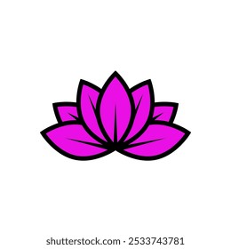Lotus-Blumensymbol. Vektorgrafik. Einzeln auf weißem Hintergrund.