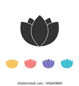 lotus flower icon. vector illustration