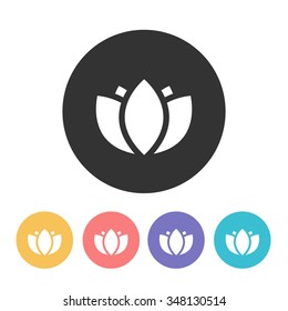 lotus flower icon. vector illustration