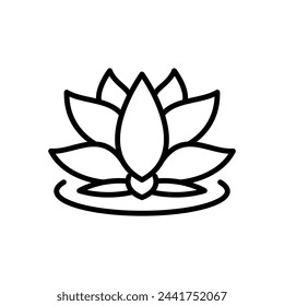 vector de icono de flor de loto en estilo de línea