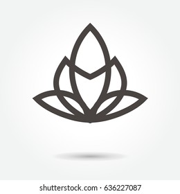 Lotus Flower icon vector on white background