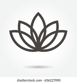 Lotus Flower icon vector on white background