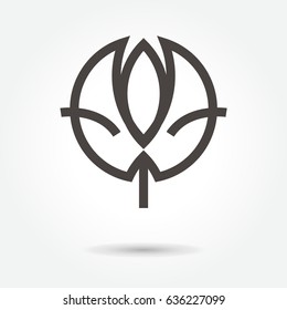 Lotus Flower icon vector on white background