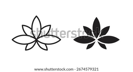 Lotus flower icon vector, sign and symbol for design, website or apps elements.