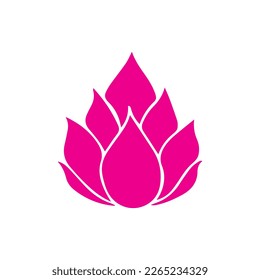 lotus flower icon vector symbol meditation isolated on background
