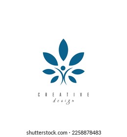 Plantilla vectorial de icono de flores de Lotus, eps 10Diseño de flor abstracto. Símbolo creativo de línea. Icono universal. Signo de Lotus. Plantilla de logotipo simple para negocios premium. Vector