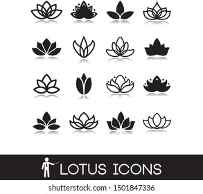 Lotus flower icons design. Vector illustration 