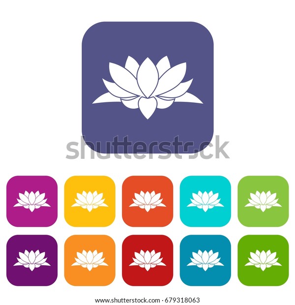 Lotus Flower Icons Set Vector Illustration Stock Vector Royalty Free 679318063 Shutterstock 5646