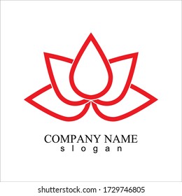 lotus flower illustration design logo and symbol icon vector template