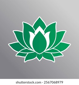 Lotus Flower Illustration Flat Logo Vector