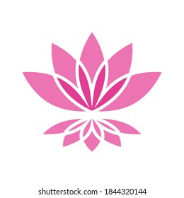 Lotus flower illustration logo vector 