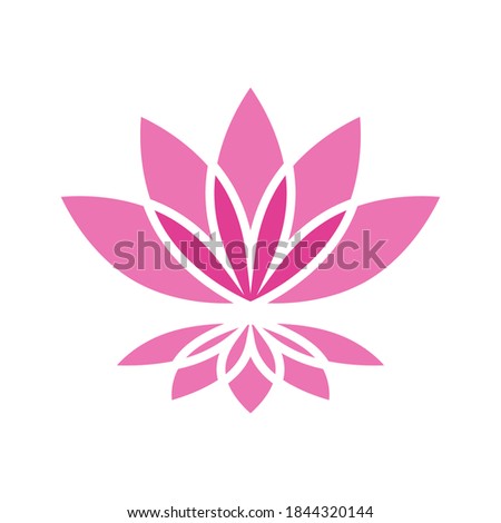 Lotus flower illustration logo vector 
