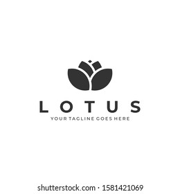 Lotus Flower Illustration Vector Template. Suitable for Creative Industry, Multimedia, entertainment, Educations, Shop, and any related business