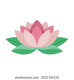 
Lotus flower isolated flat vector illustration on white background.