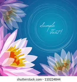 Lotus flower lake background, vector