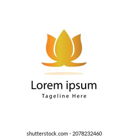 Diseño del logotipo de la hoja de flores de Lotus