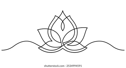 lotus flower line art divider continuous line drawing minimalist art seamless pattern