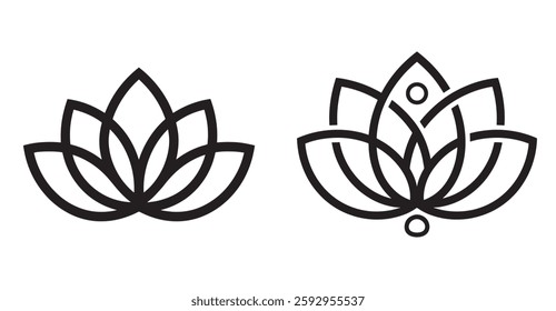 Lotus Flower Line Art Logos