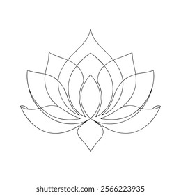  Lotus flower line art simple design symmetrical