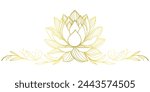 Lotus flower line art style, vesak day vector