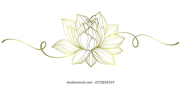 Lotus flower line art vector illustration