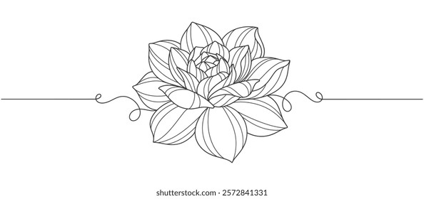 Lotus flower line art vector illustration