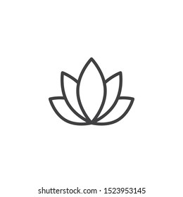 Lotus flower line icon. linear style sign for mobile concept and web design. Aromatherapy and spa therapy outline vector icon. Spa salon symbol, logo illustration. Vector graphics