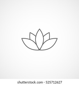 Icono De Línea De Flor De Lotus En Fondo Blanco