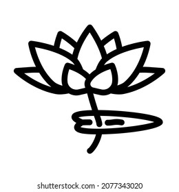 lotus flower line icon vector. lotus flower sign. isolated contour symbol black illustration