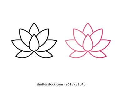 Lotus Flower Line Logo Vetor, logotipo de flor de lótus, arte de linha de lótus, logotipo de lótus floral