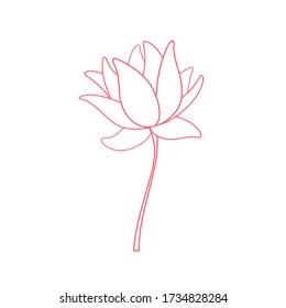 Lotusblume. Lineare Vektorgrafik. 