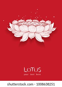 lotus Flower Lines. Vector illustration