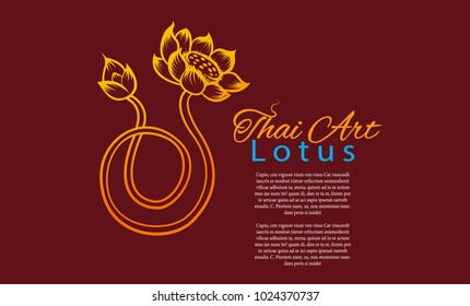 lotus Flower Lines. Vector illustration