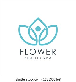 Lotus Flower Logo abstract Beauty Spa salon Cosmetics brand Linear style