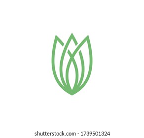 Lotus Flower Logo abstract Beauty Spa salon Cosmetics brand Linear style. Looped Leaves Logotype design vector Luxury Fashion template.