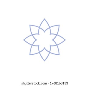 Lotus Flower Logo abstract Beauty Spa salon Cosmetics brand Linear style. Looped Leaves Logotype design vector Luxury Fashion template.