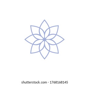 Lotus Flower Logo abstract Beauty Spa salon Cosmetics brand Linear style. Looped Leaves Logotype design vector Luxury Fashion template.