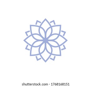 Lotus Flower Logo abstract Beauty Spa salon Cosmetics brand Linear style. Looped Leaves Logotype design vector Luxury Fashion template.