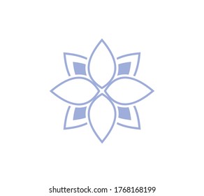 Lotus Flower Logo abstract Beauty Spa salon Cosmetics brand Linear style. Looped Leaves Logotype design vector Luxury Fashion template.