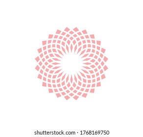 Lotus Flower Logo abstract Beauty Spa salon Cosmetics brand Linear style. Looped Leaves Logotype design vector Luxury Fashion template.
